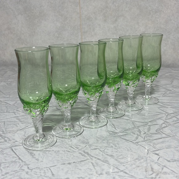 Set of 6 Handblown glass cordial aperitif glasses mcm - Picture 11 of 12